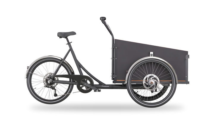 Christiania Bikes R1 med skrå kasse i sort
